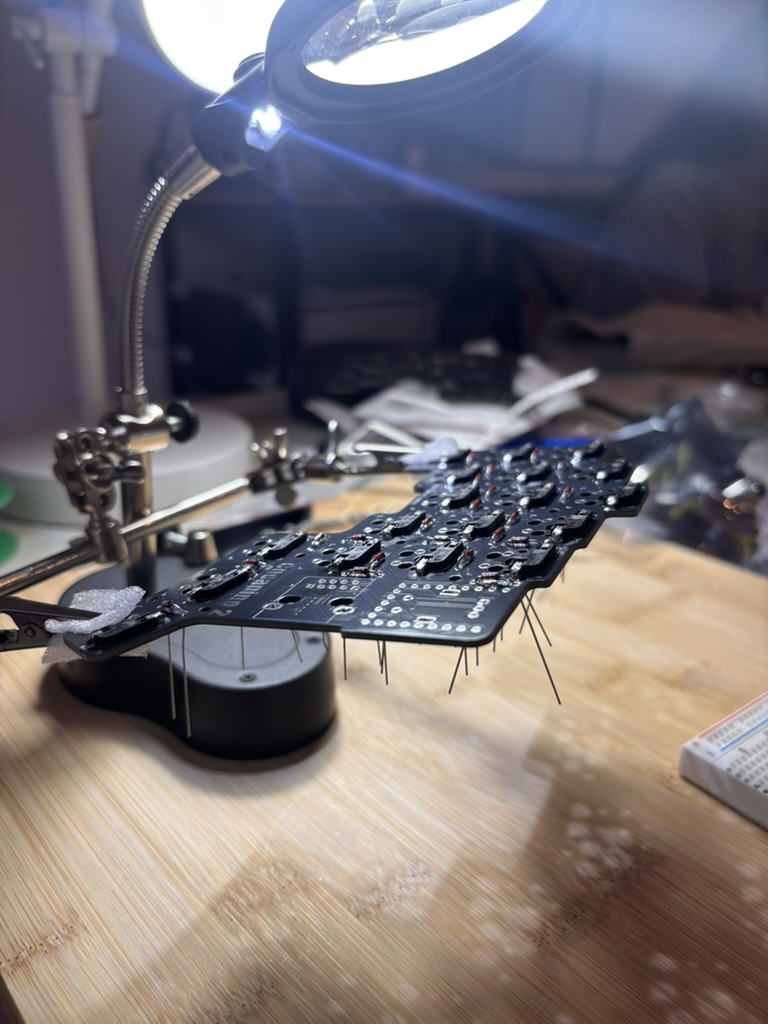 Diodes passed through the PCB with the hotswap socket soldered